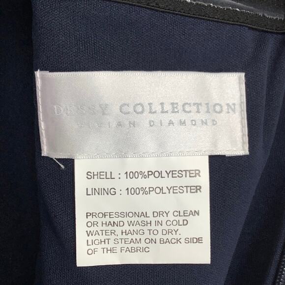 NEW! Dessy Collection Size 16 Spaghetti Strap Jumpsuit Midnight $263 msrp J1-15 - Picture 5 of 9